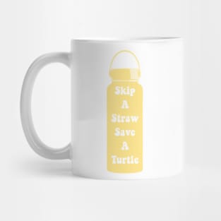 Skip a Straw Save A Turtle Pale Yellow VSCO Girl Water Flask Sticker Shirt Gifts Mug